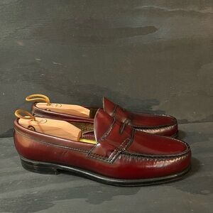 G.H Bass Logan Weejuns Men’s Size 11 Dress Loafers Burgundy Leather Shoes